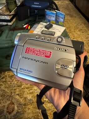 Sony Silver Handycam DVD Camcorder with Mega Pixel Branding